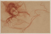 KT 2006 159
<br/>
In bed liggende vrouw
<br/>
<em>Toulouse-Lautrec, Henri de (1864 - 1901)</em>